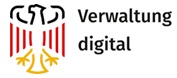 Logoja e Verwaltung Digital - platforma dixhitale e Gjermanisë me shpjegim në lidhje me Licencën §34c GewO